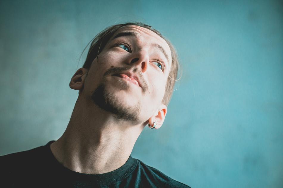 portrait of Grown Up man neck