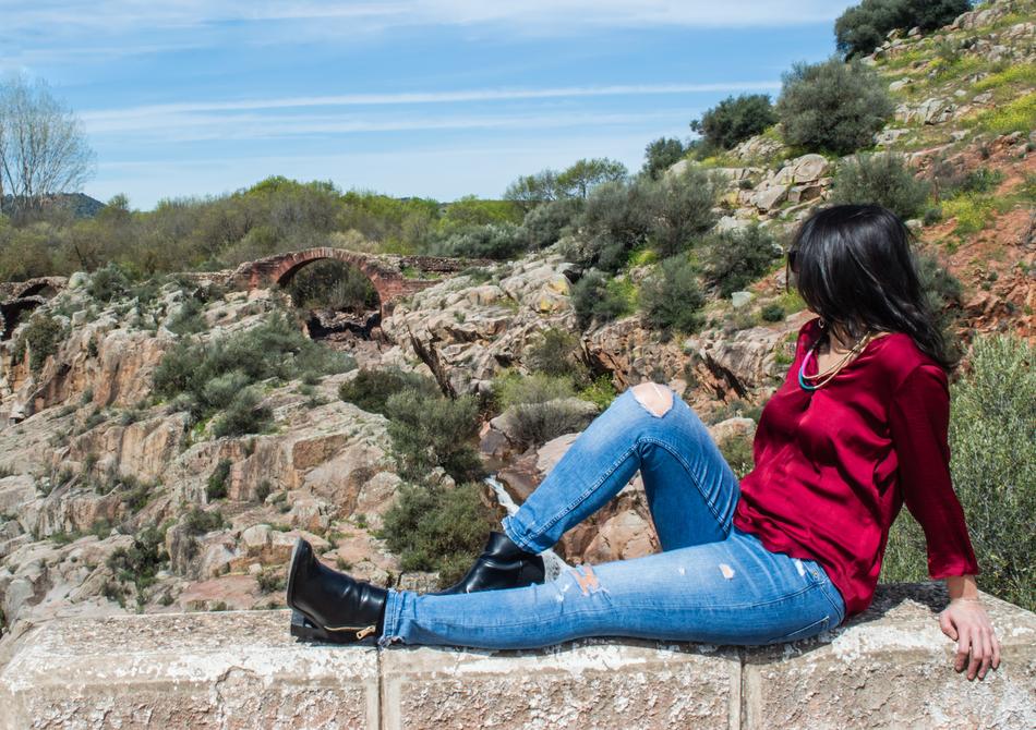 Women Red Landscape