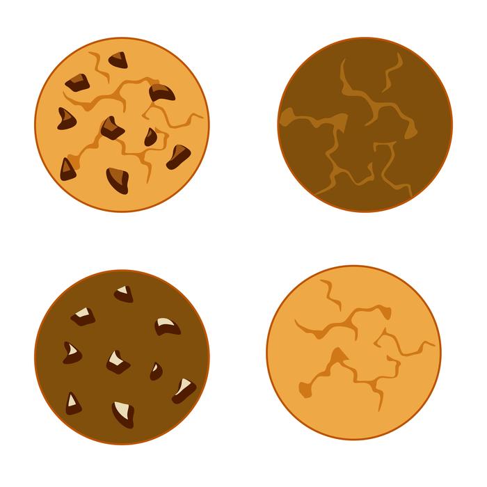 Chocolate chip cookie crisp pattern
