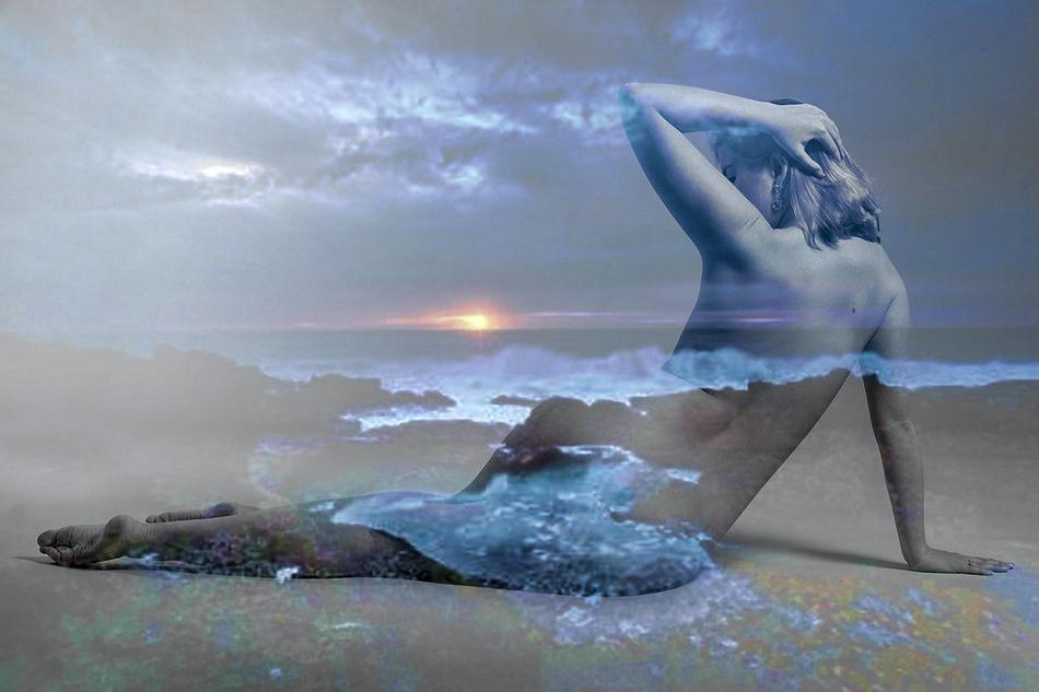 clouds collage girl background