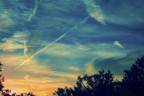 Sunset Blue Sky Clouds