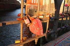 there's one metal lock on the fence.