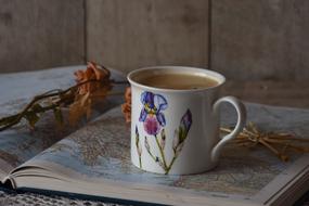 beautiful mug with milk coffee