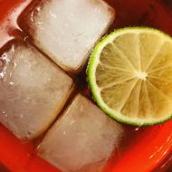 Sour lemon in ice water