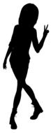 silhouette young girl clipart