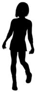 silhouette girl woman young