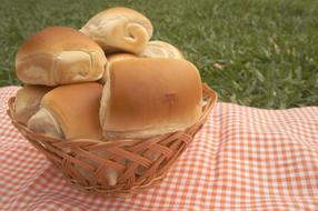 bread products in a basket
