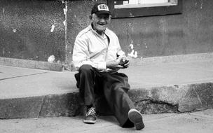 Black And White photo of People Adult on street