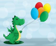 dragon green wings balloons