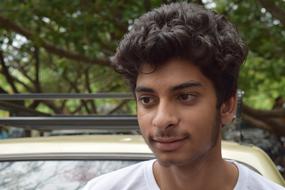 Portrait of boy smile Outdoors