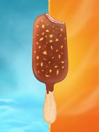 chocolate crunchy ice cream drawing