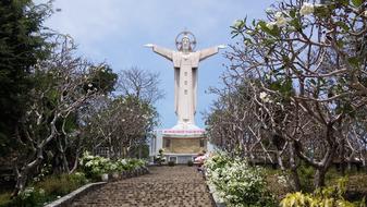 a magnificent white statue