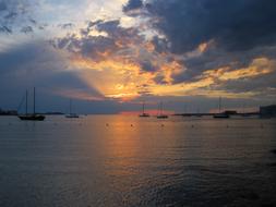 Body Of Water Sunset Sea
