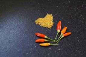 small delicious peppers on the table