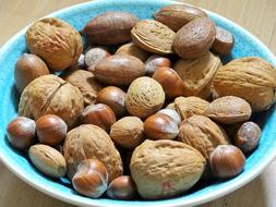 ripe nuts in a plate