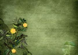 flowers birds paper vintage old