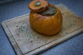 Baked pumpkin with stuffing