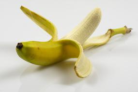 Fresh sweet banana peeled