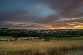 Village Sunset Landscape