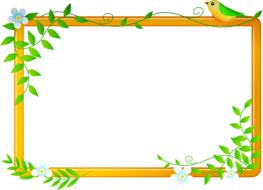 large frame with green leaves