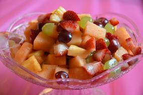 Sliced fruit on a plate
