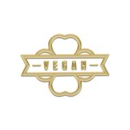 beautiful gold pattern with vegan lettering