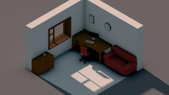 room isometry isometric image house