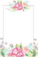 vintage girlish rectangular frame with flowers