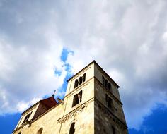 the building is old clouds sky view