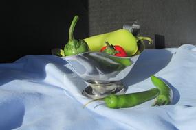 Healthy peppers on a plate
