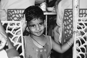 People Child Portrait Black And