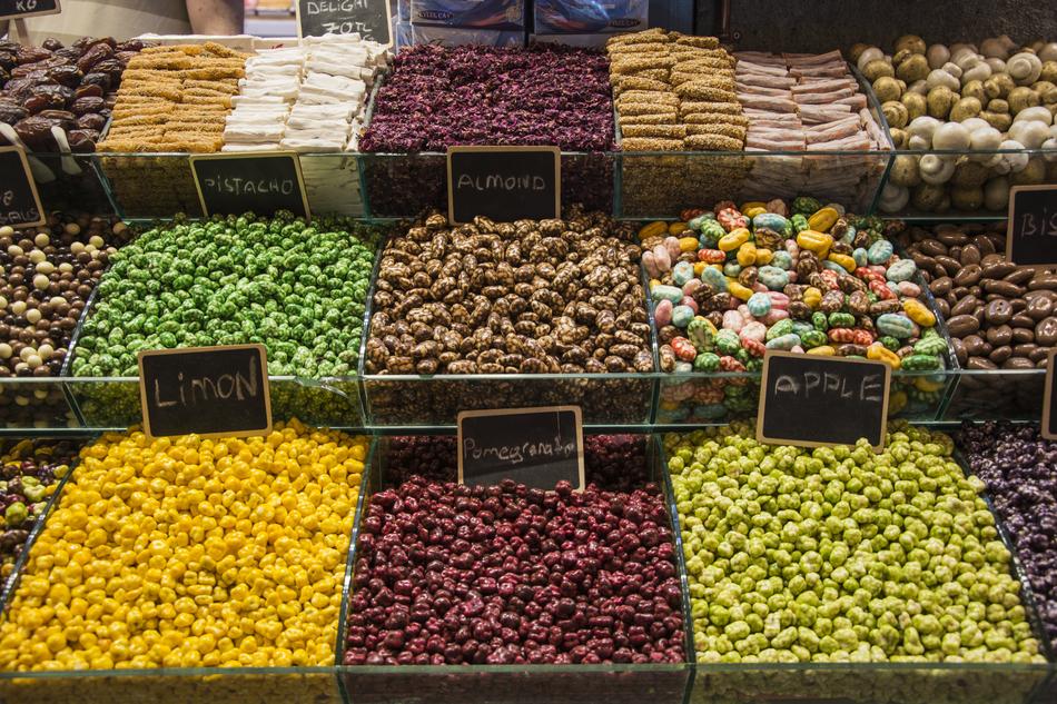 colored chocolates in a box