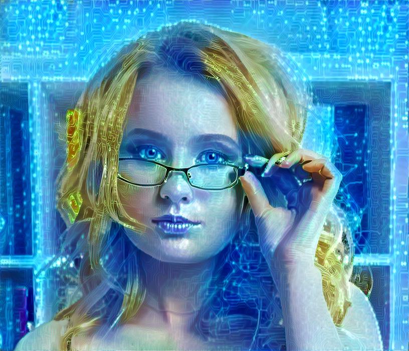 electronic portrait of girl fashion