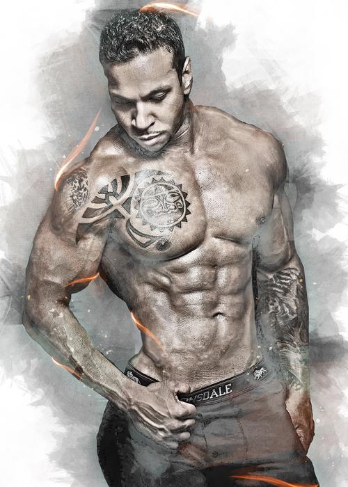 tattoed Man digital art