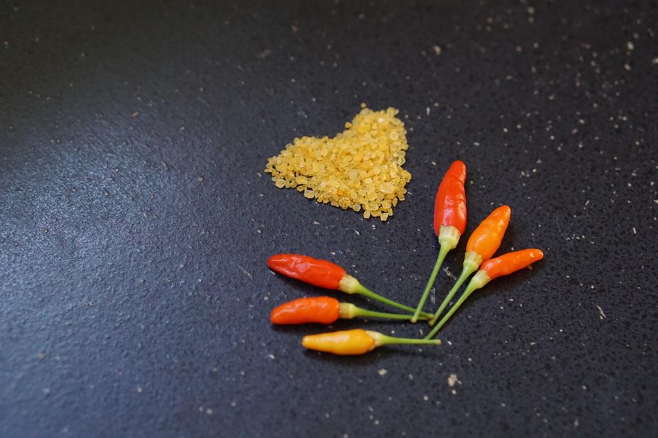 small delicious peppers on the table