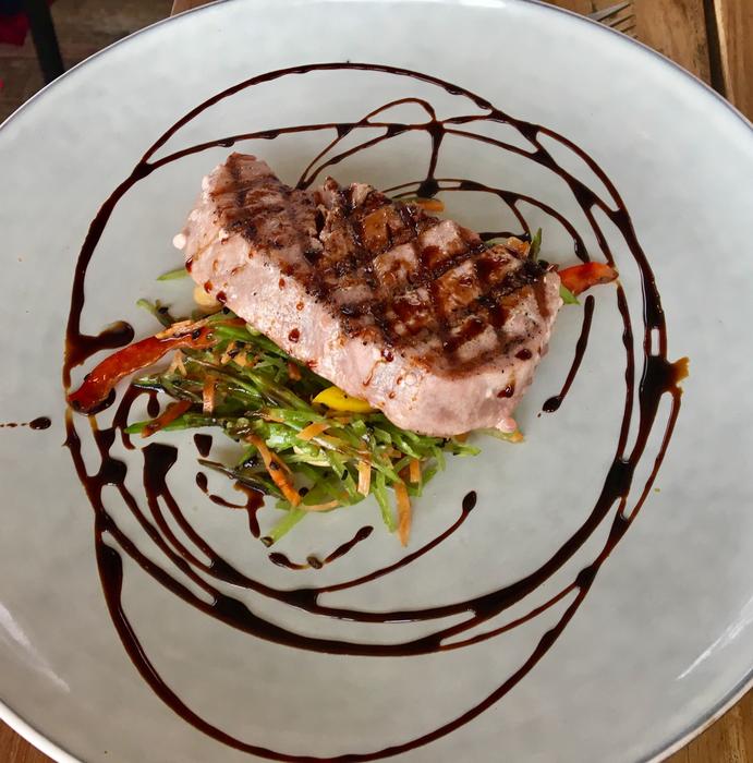 piece of meat with vegetables