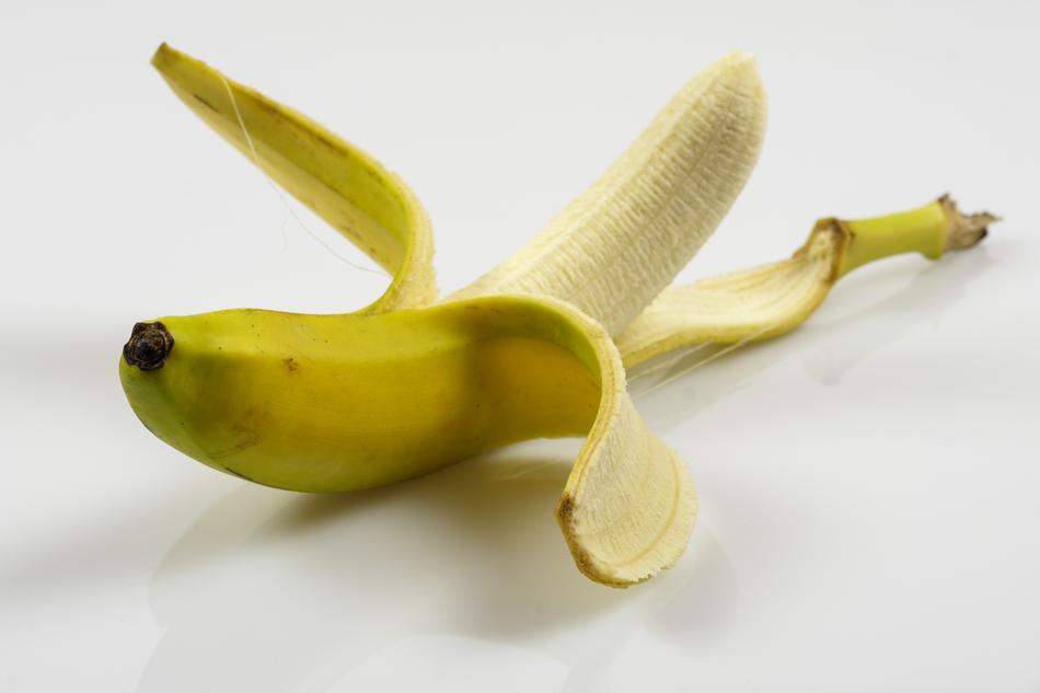 Fresh sweet banana peeled