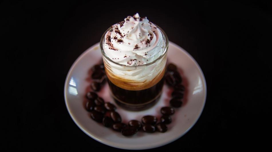 creamy sweet dessert in a glass