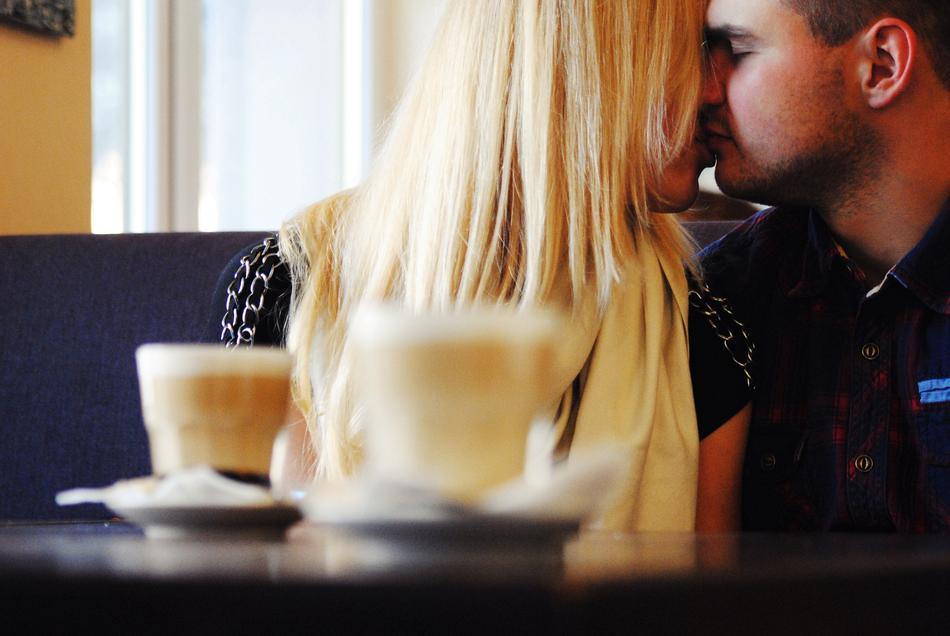 cute couple with coffee