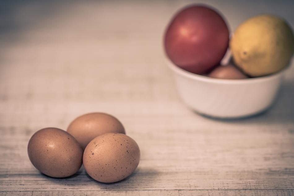raw eggs with fruit