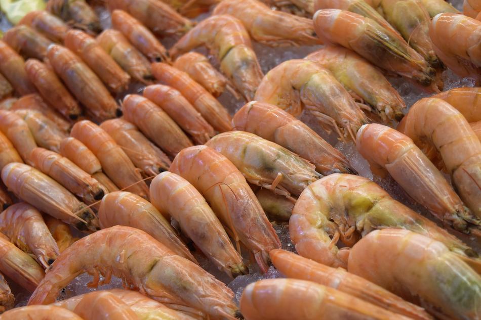 Delicious boiled shrimp