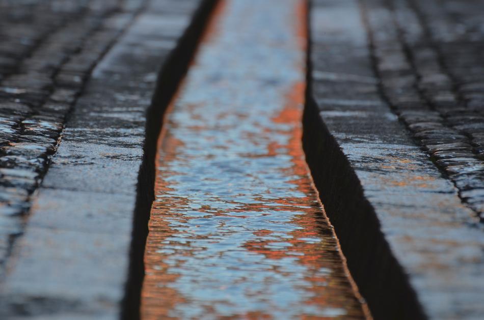 old rusty industrial rail, close-up