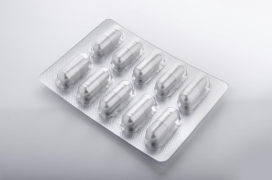 medicinal capsules in a silver blister