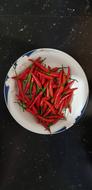 Chili peppers in a white plate