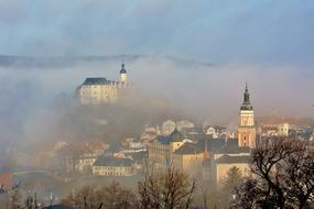 Architecture Panorama Fog