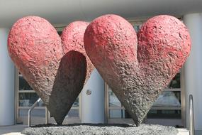 Hearts Sculptures in museum