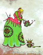 steampunk dressed girl art