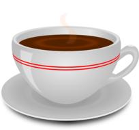 mug of hot coffee on a white background