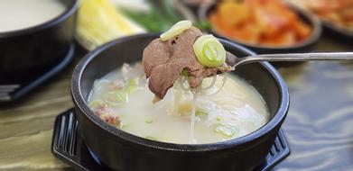 Soup with beef jerky