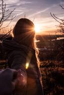 Hand Sunset Love